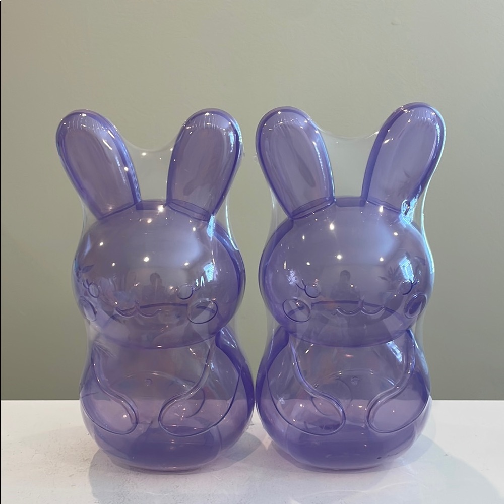 New Target Bullseye Playground  Set of 2 Plastic Easter Bunny Containers